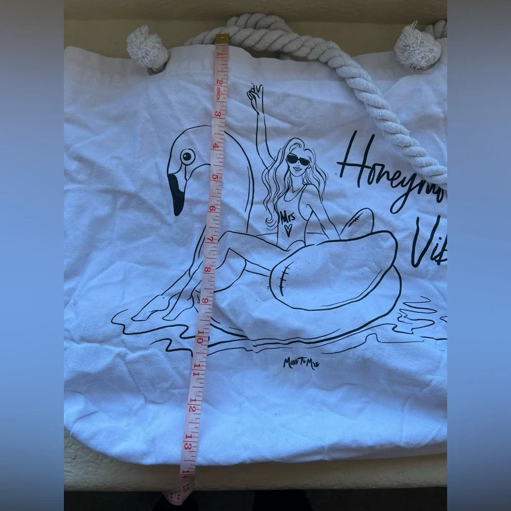 Miss to Mrs | Honeymoon Vibes Canvas Beach Bag